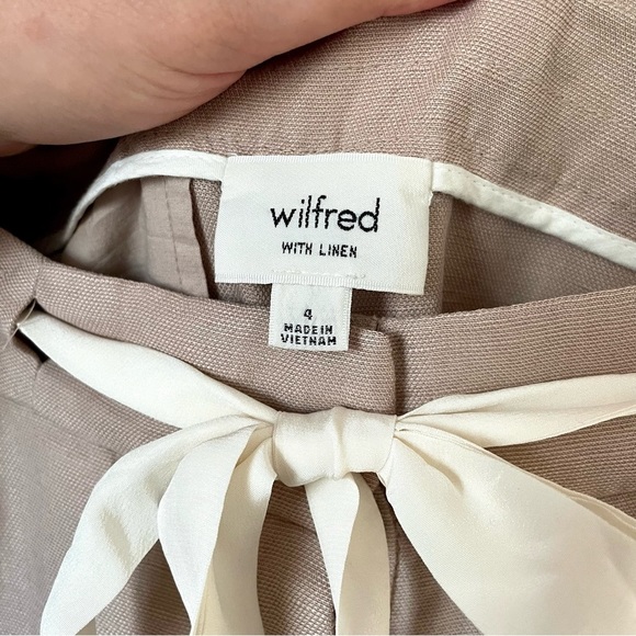 Aritzia  Wilfred Linen Allant Pant Taupe - Picture 8 of 12